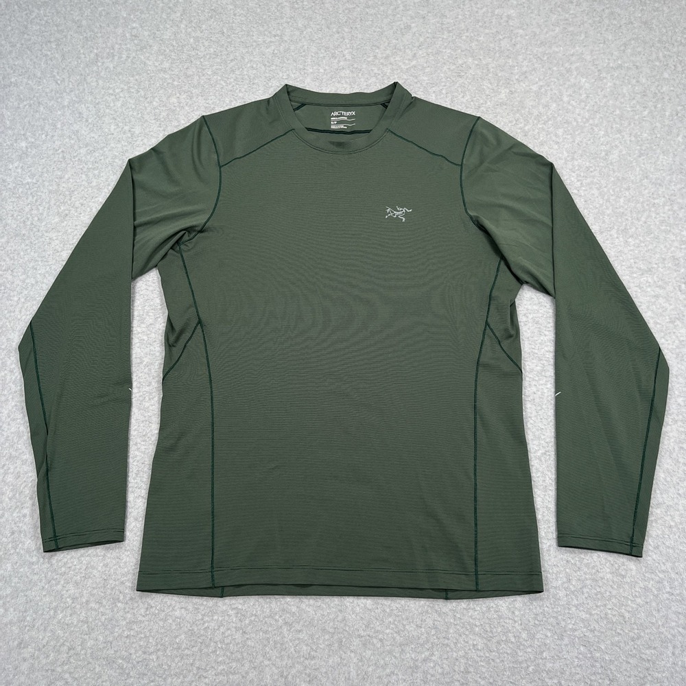 Arc'teryx Motus Crew Mens Small S Green Performance Long Sleeve Tee Shirt Gym